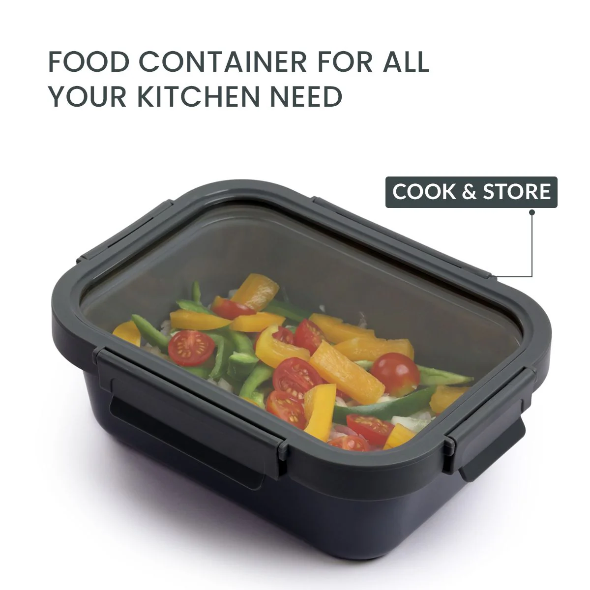 Rectangle 1050ml Non-Stick Glass Food Storage Container - Image 3
