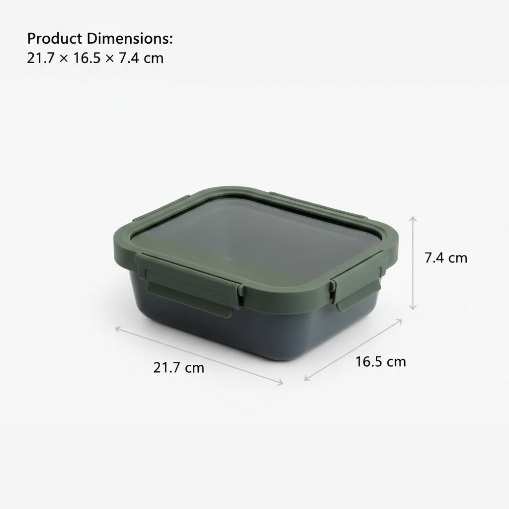 Rectangle 1050ml Non-Stick Glass Food Storage Container - Image 7
