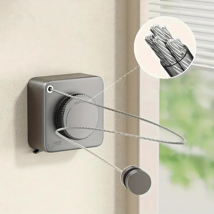 Retractable Indoor Outdoor Clothesline with Anti-Droop Design - Image 3