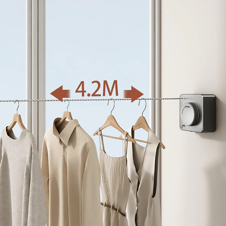 Retractable Indoor Outdoor Clothesline with Anti-Droop Design - Image 5