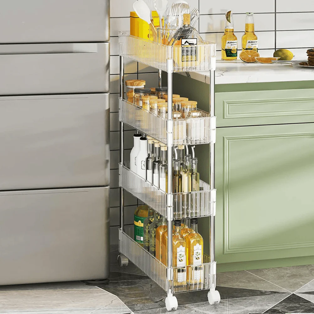 Rolling Storage Cart With Brake Wheels - Image 4