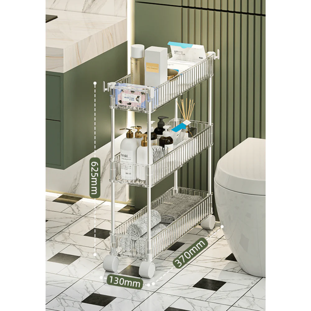 Rolling Storage Cart With Brake Wheels - Image 9
