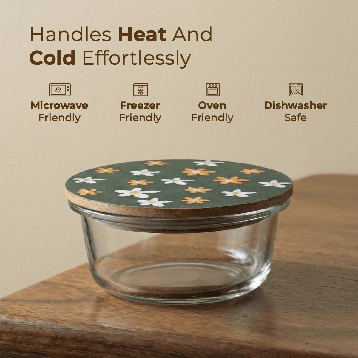 Round Borosilicate Glass Food Container with Printed Lid - Image 6