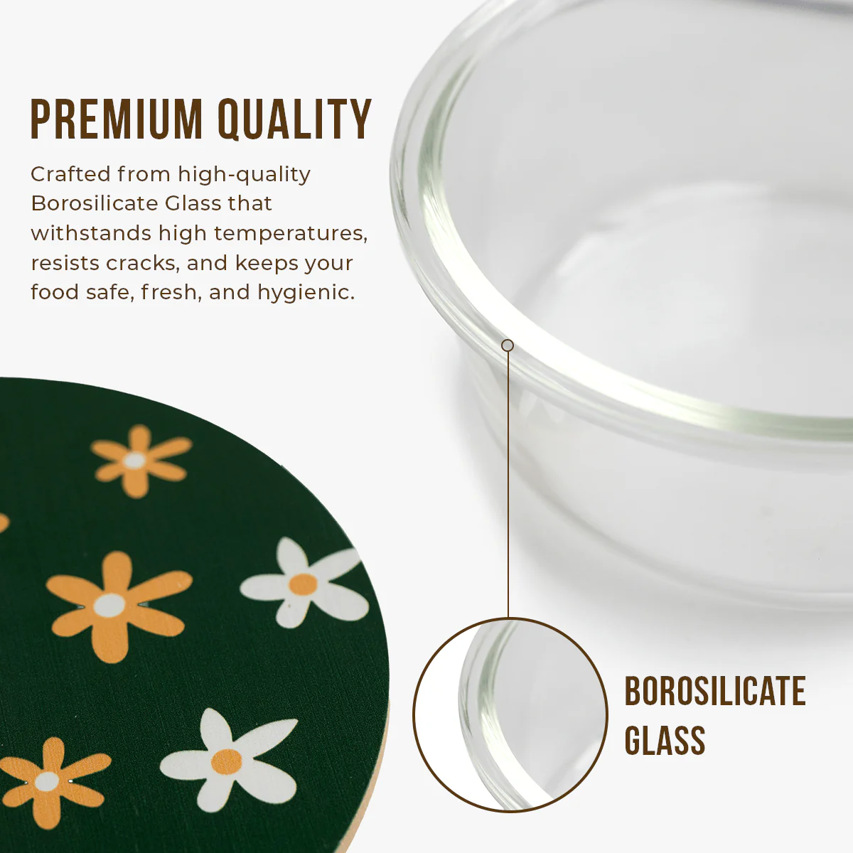 Round Borosilicate Glass Food Container with Printed Lid(400ml) - Image 5