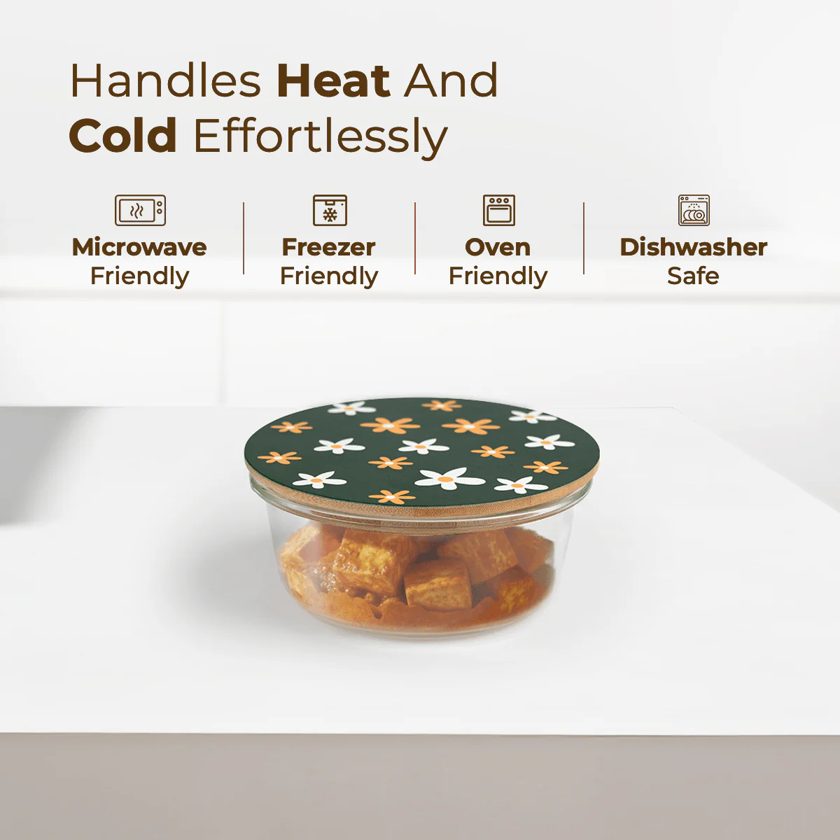 Round Borosilicate Glass Food Container with Printed Lid(400ml) - Image 8