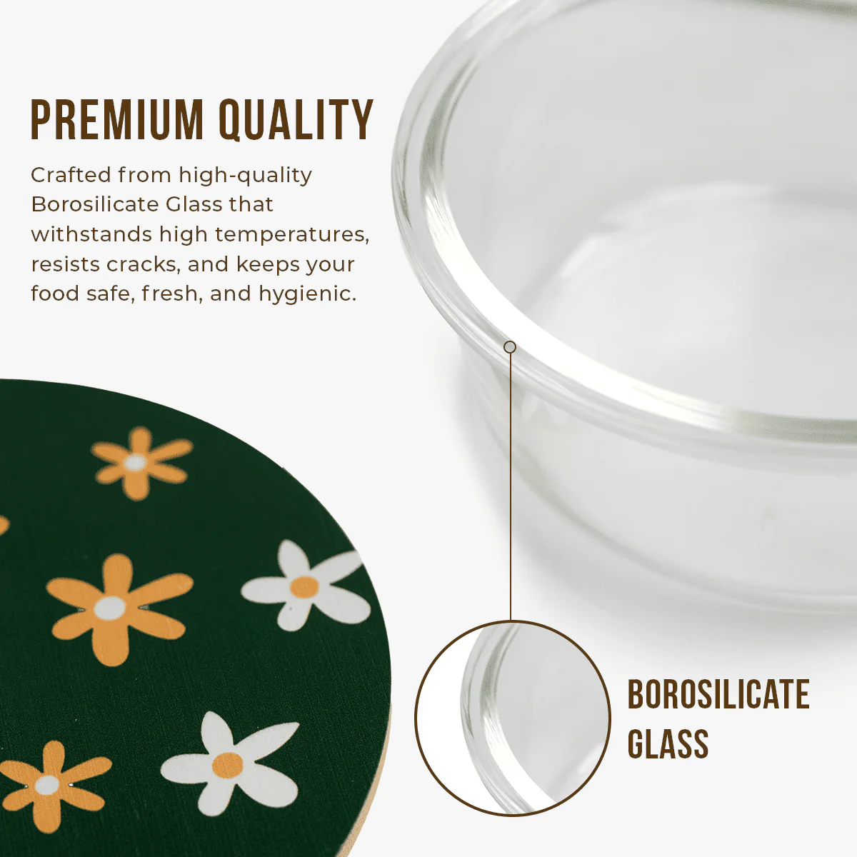 Round Borosilicate Glass Food Container with Printed Lid(650ml) - Image 7