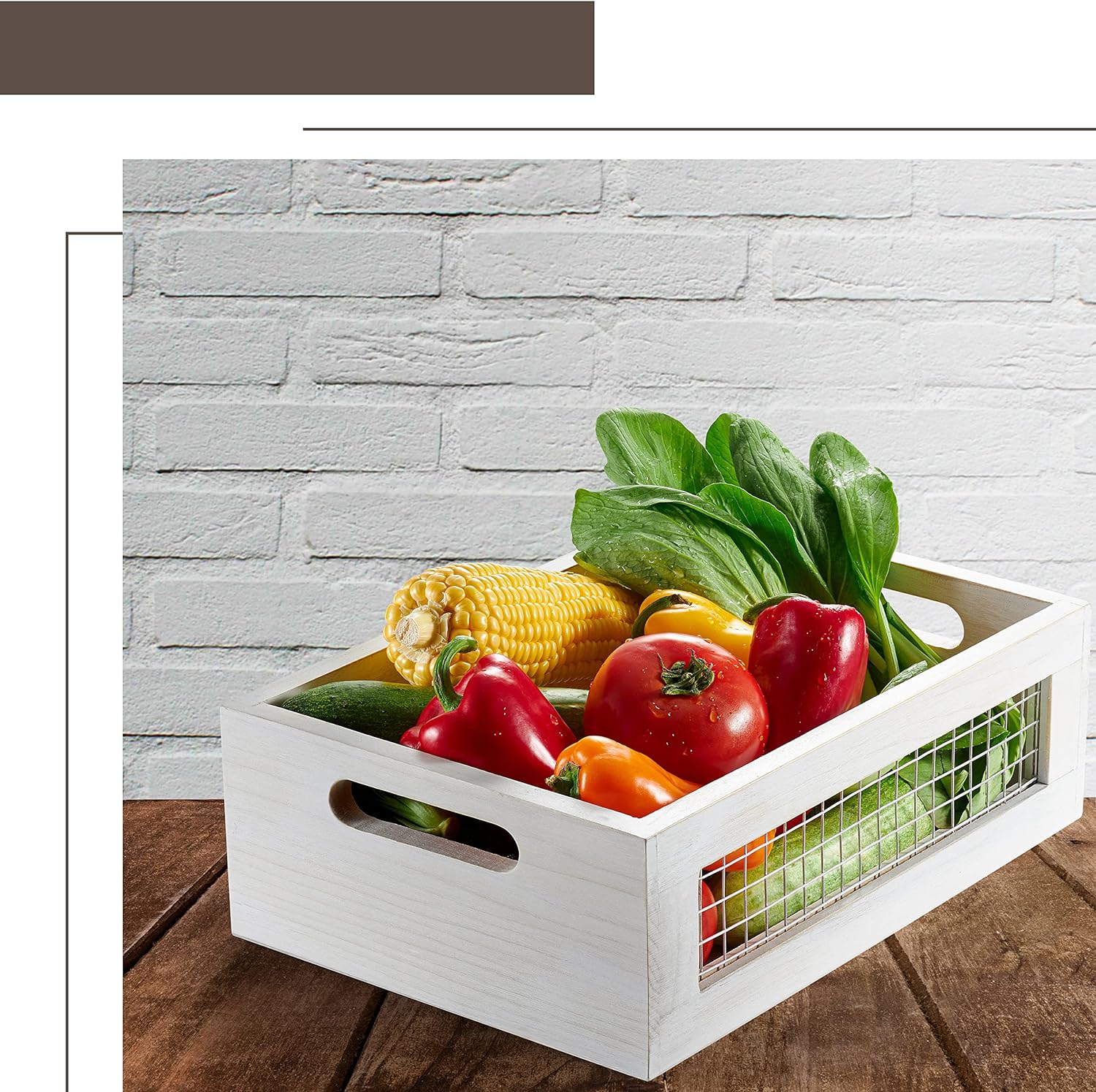 Rustic White Wooden Storage Baskets – Set of 2 - Image 4
