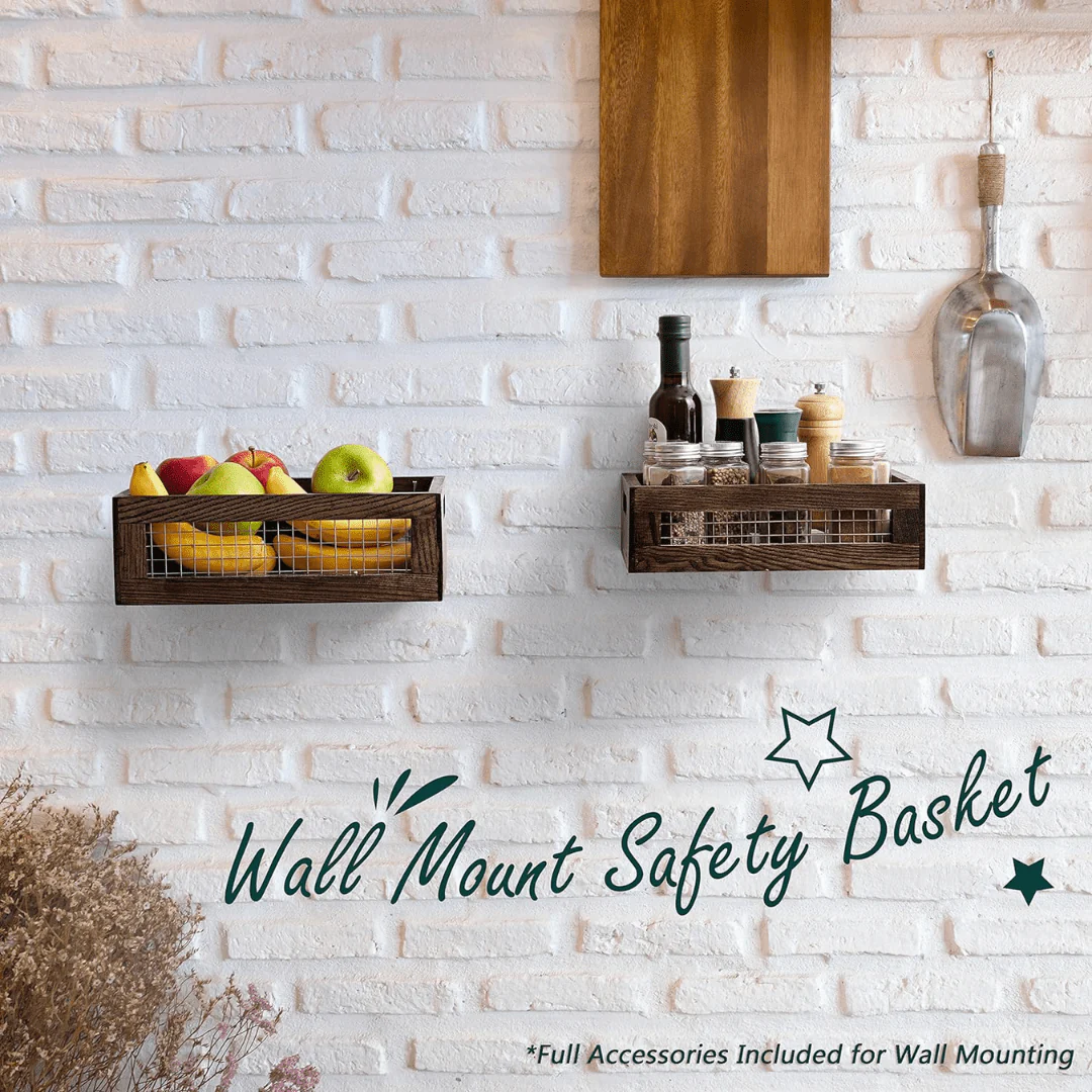 Rustic Wooden Storage Baskets – Set of 2 - Image 3