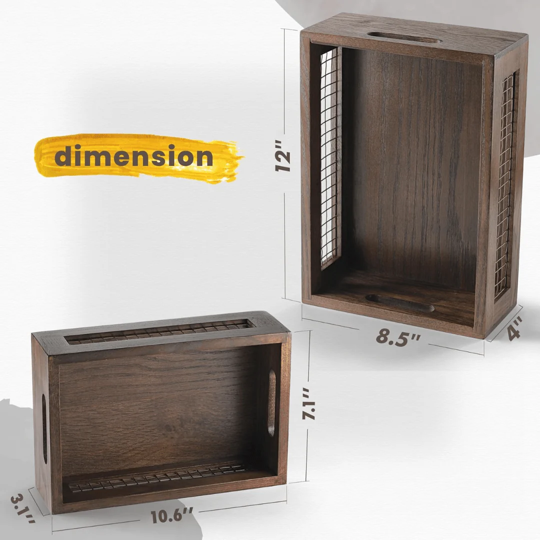 Rustic Wooden Storage Baskets – Set of 2 - Image 7