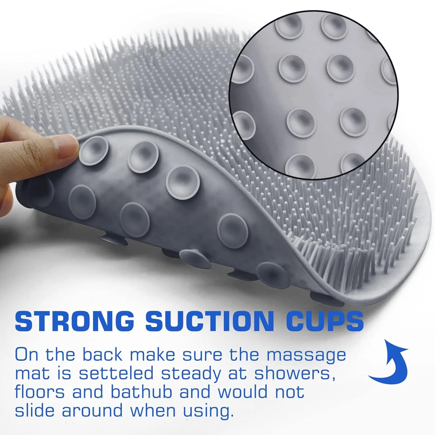 Shower Foot Scrubber Mat with Back Massagers - Image 6