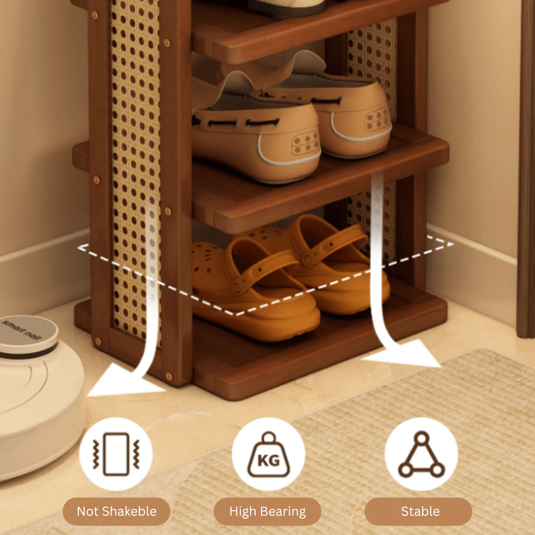 Six-Layer Bamboo Entryway Shoe Storage Rack - Image 3