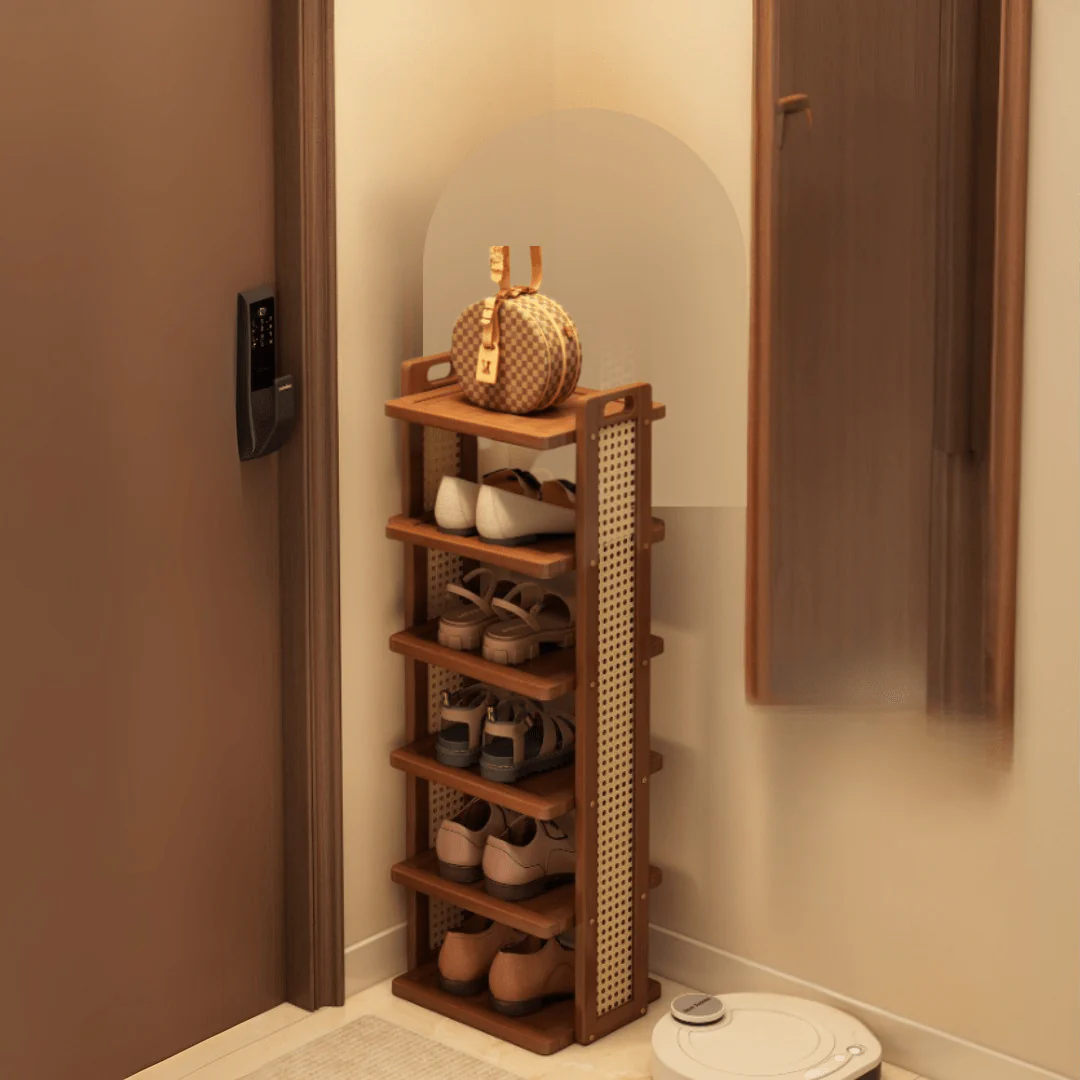 Six-Layer Bamboo Entryway Shoe Storage Rack - Image 4