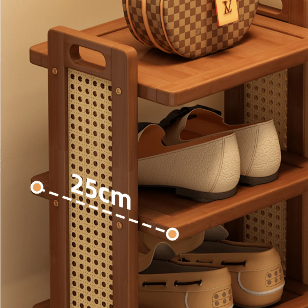 Six-Layer Bamboo Entryway Shoe Storage Rack - Image 5