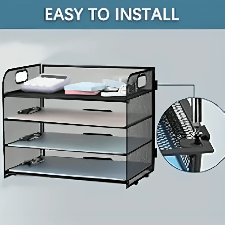 Sleek 4-Tier Desk Organizer With Portable Handle - Image 4