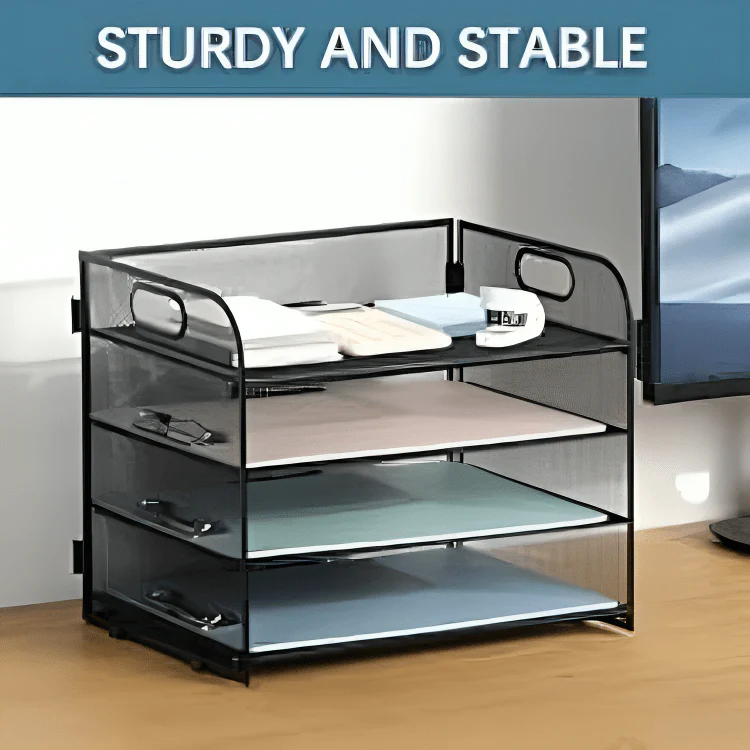 Sleek 4-Tier Desk Organizer With Portable Handle - Image 8
