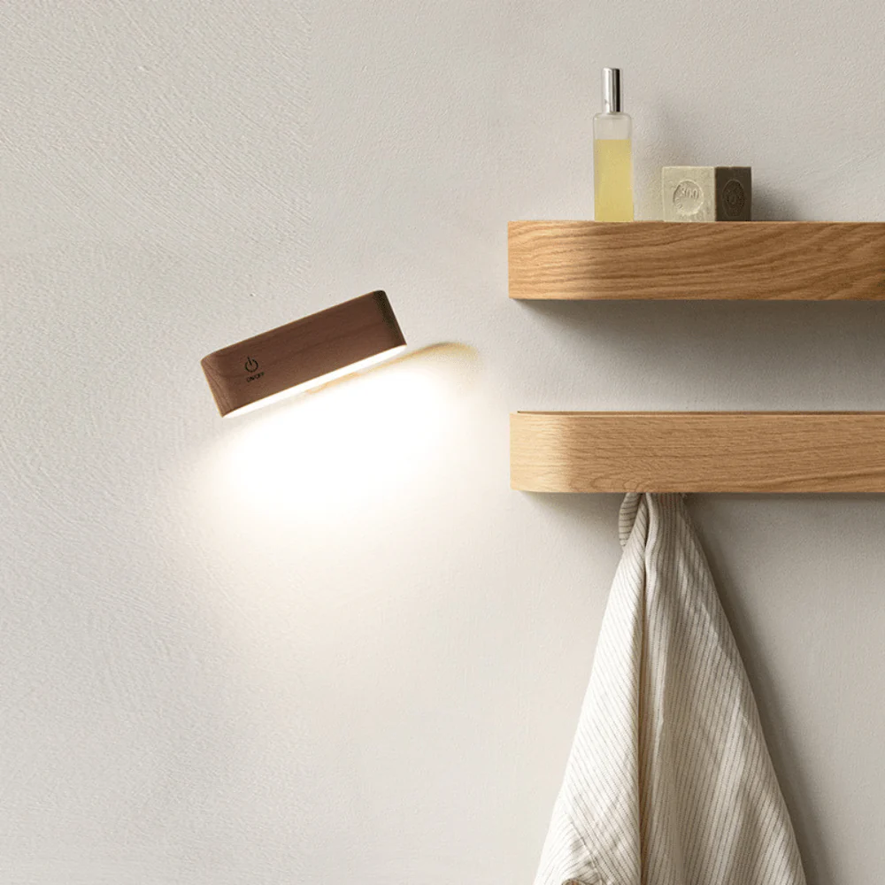 Sleek Touch Bedside Wood Lamp - Image 3