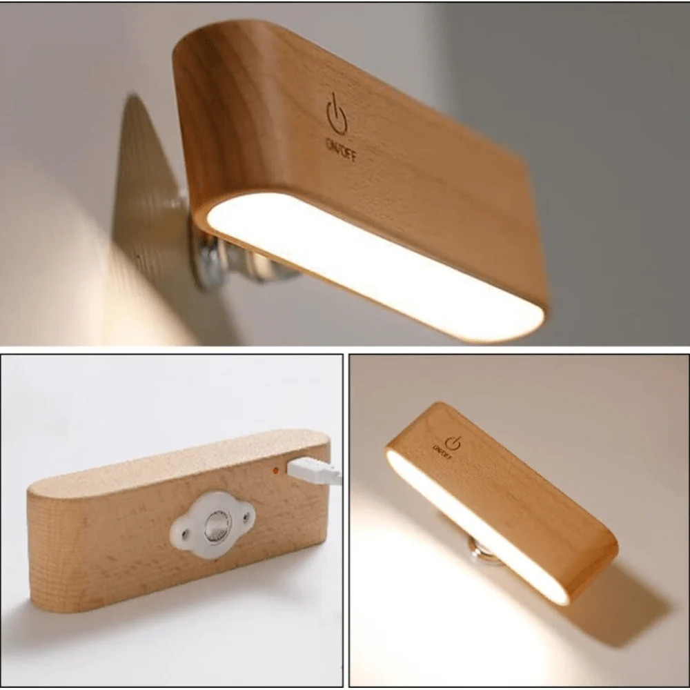 Sleek Touch Bedside Wood Lamp - Image 4
