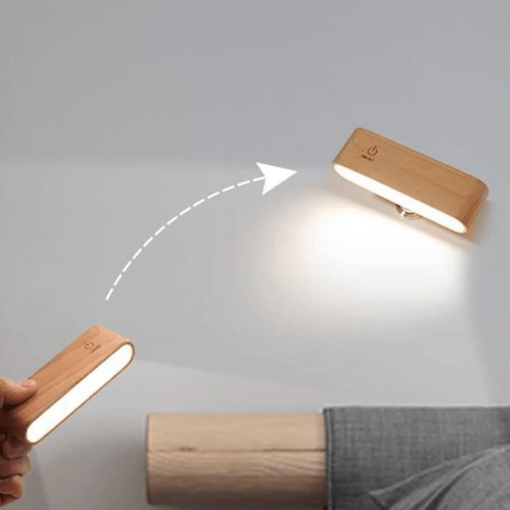 Sleek Touch Bedside Wood Lamp - Image 5