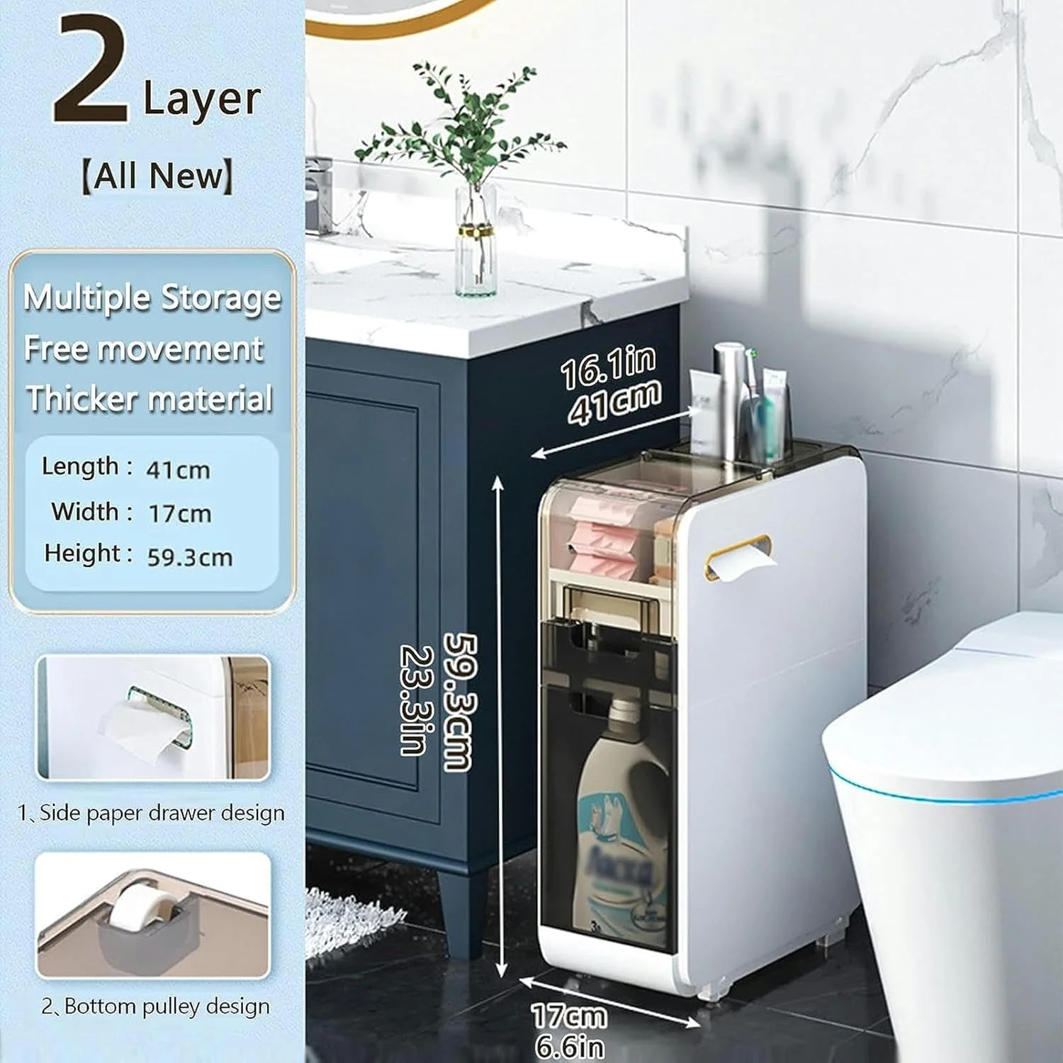 Slim-Fit Multi-Functional Storage Cabinet - Image 10