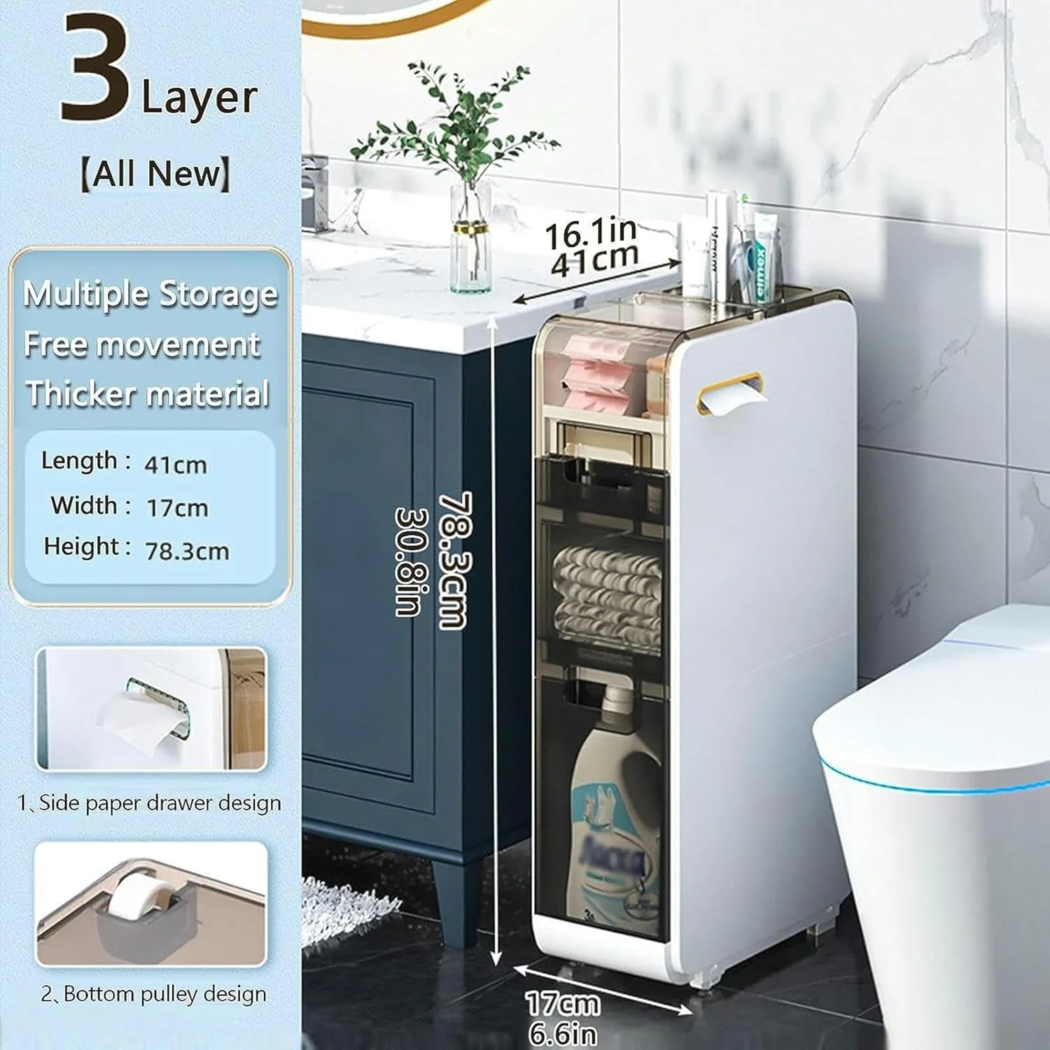 Slim-Fit Multi-Functional Storage Cabinet - Image 11