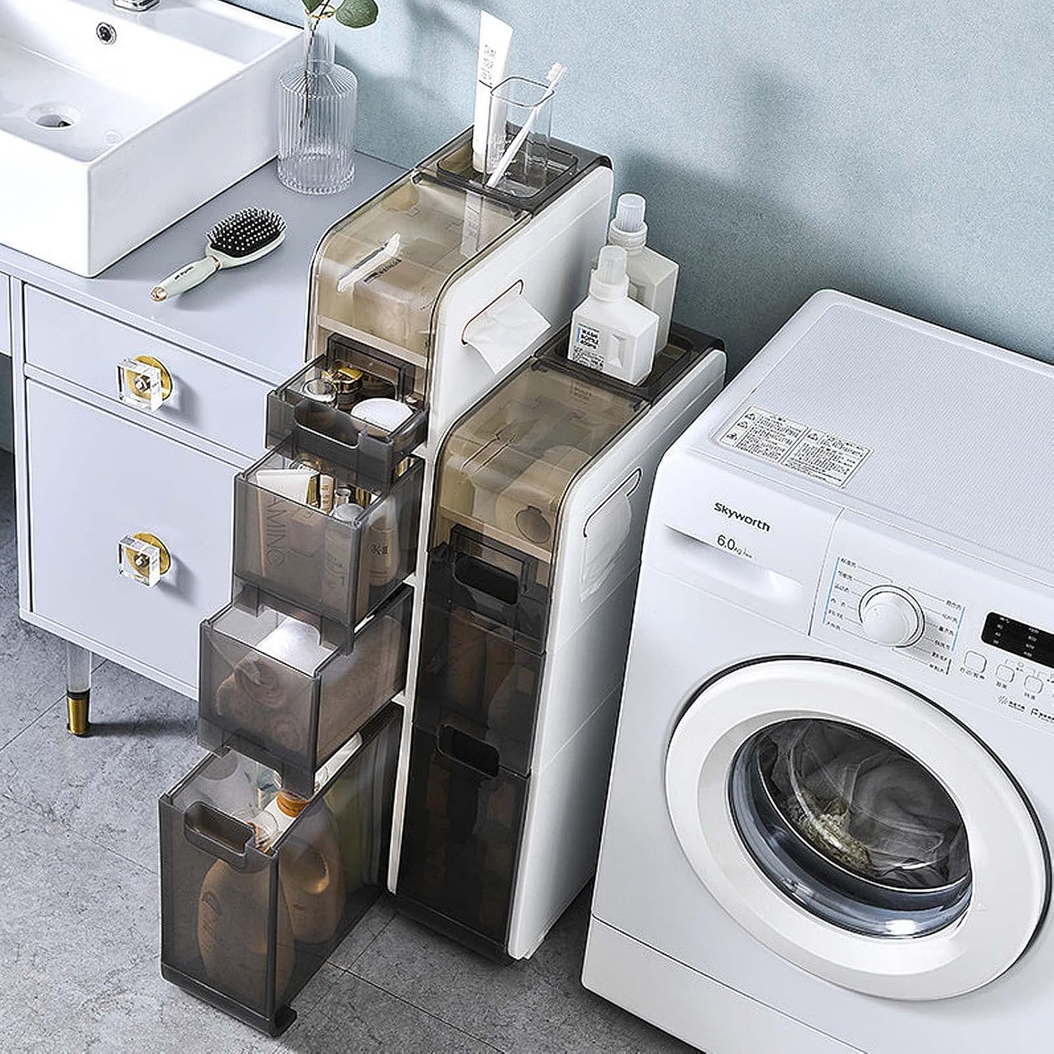 Slim-Fit Multi-Functional Storage Cabinet - Image 7