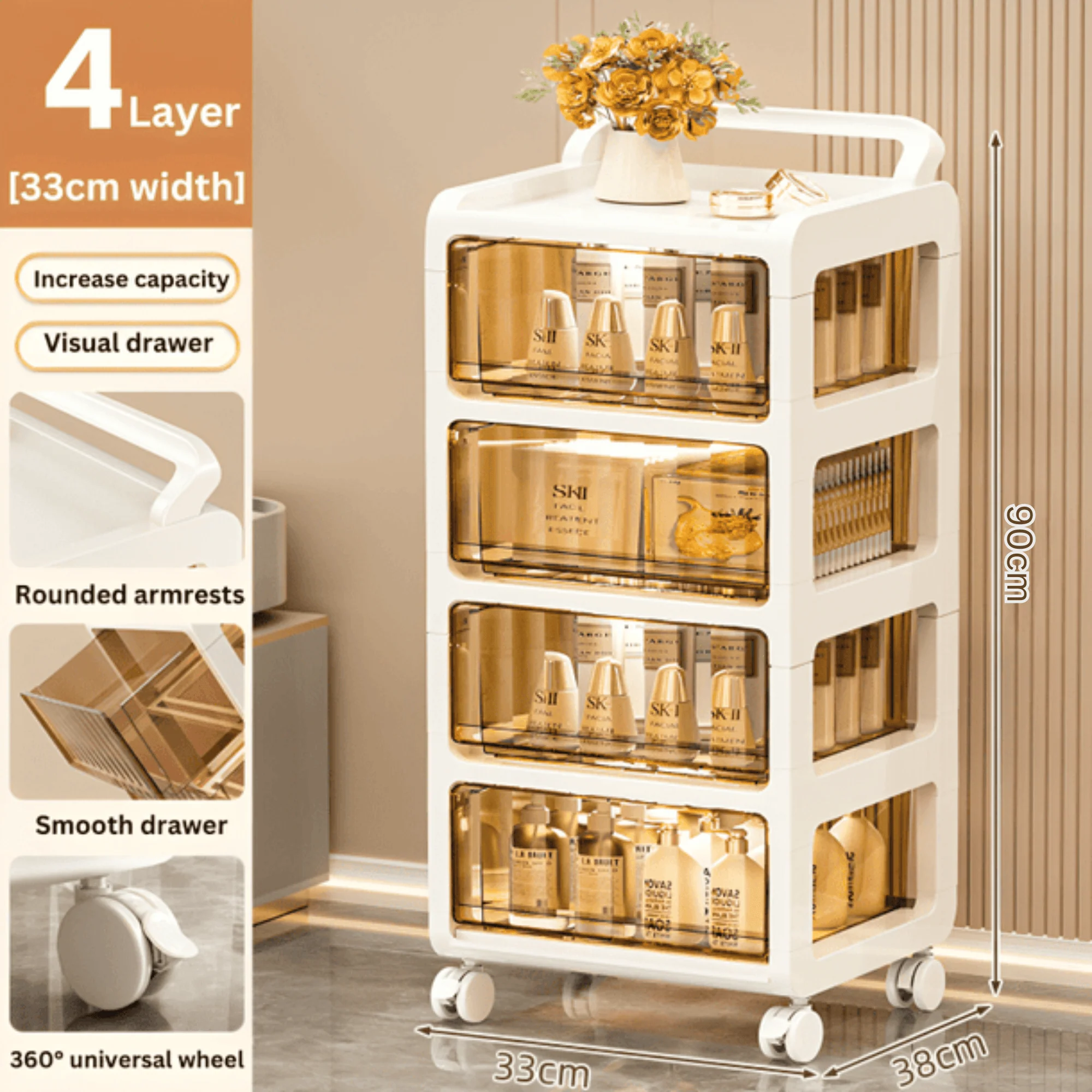 Slim Multi-Layer Rolling Storage Organizer - Image 8