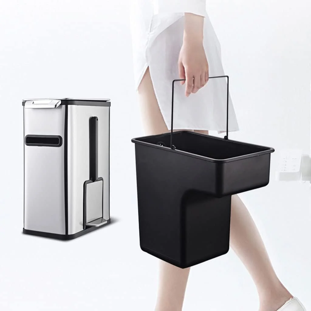 Smart 3-in-1 Bathroom Trash Can with Toilet Brush & Tissue Holder (7Litre) - Image 6