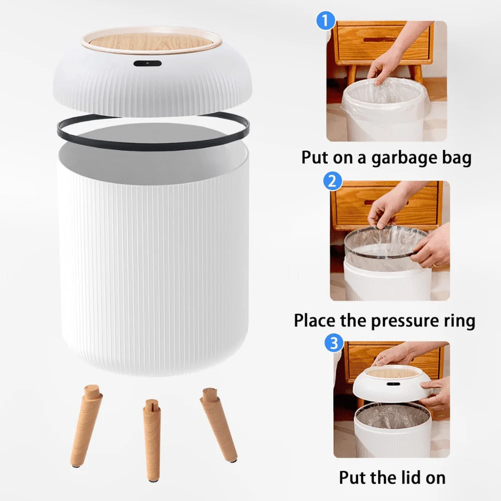 Smart Motion Sensor Trash Can with Lid (12L) - Image 5