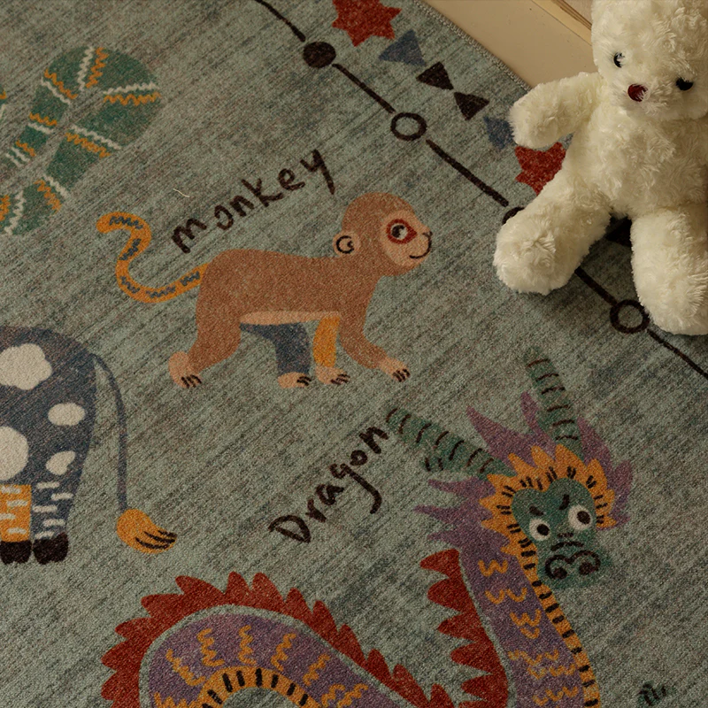Soft Plush Round Bedside Rug with Zodiac Design For Kids - Image 6