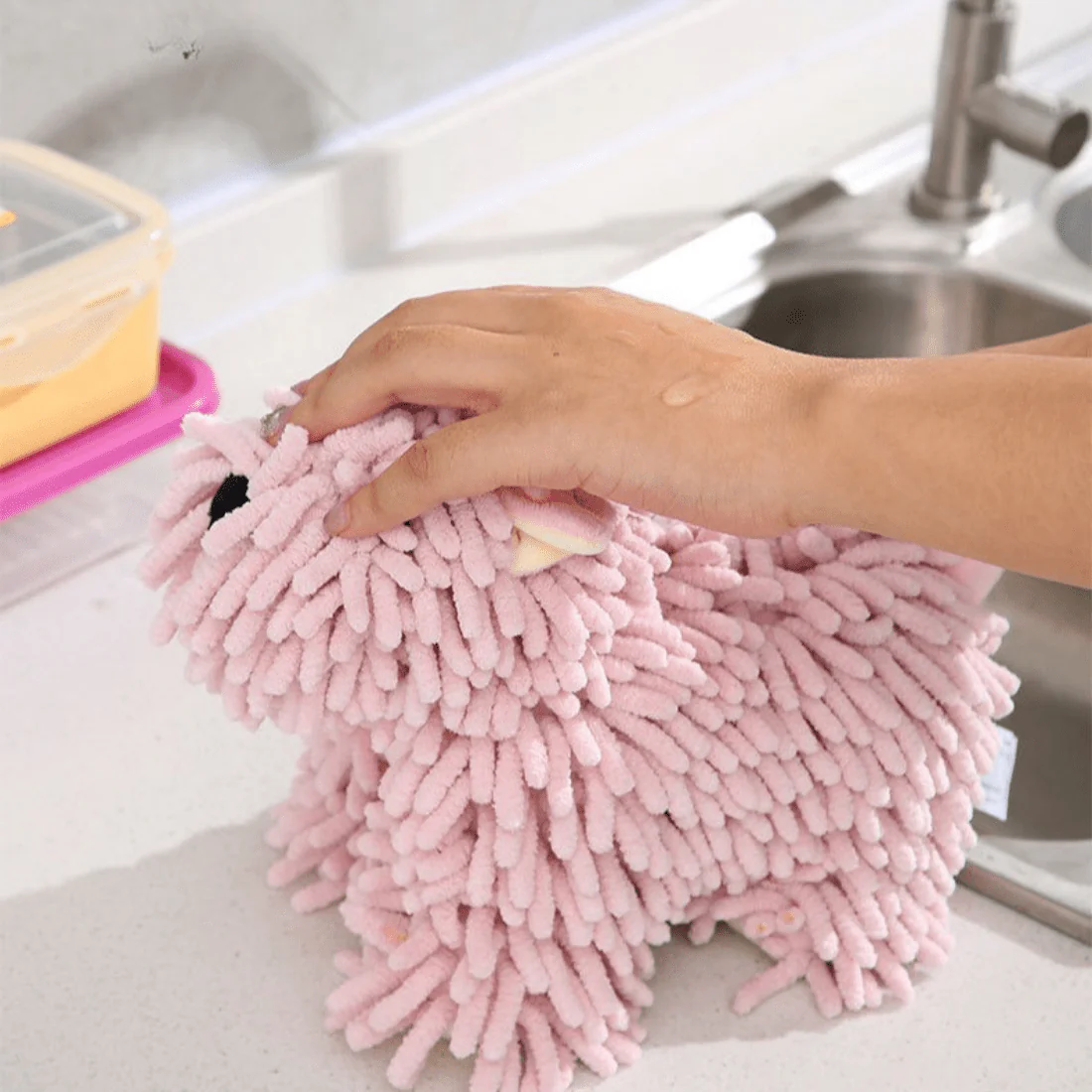 Soft Puppy-Themed Chenille Hand Towel - Image 5