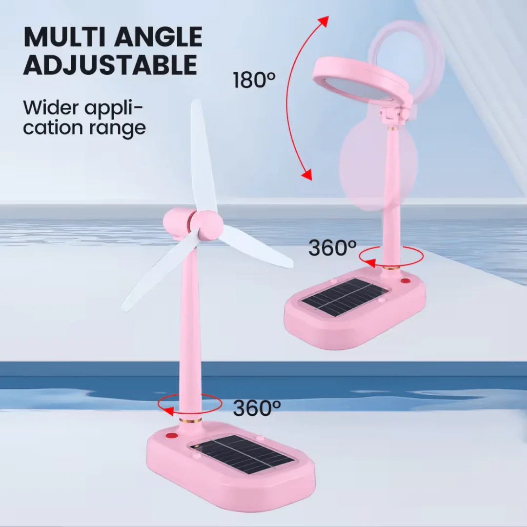 Solar-Powered Desk Lamp & Fan Combo - Image 3