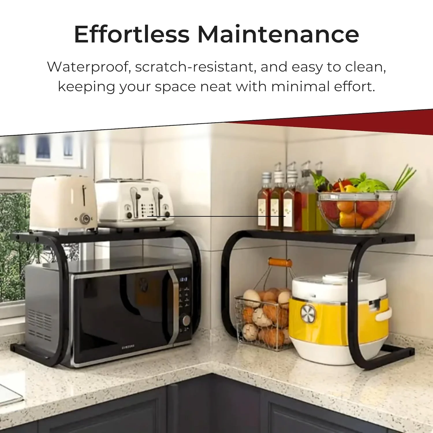 Space-Saving Kitchen Microwave Shelf Rack - Image 4