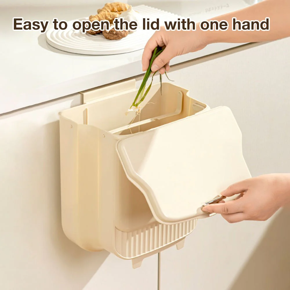 Space-Saving Folding Kitchen Trash Can with Lid(12L) - Image 2