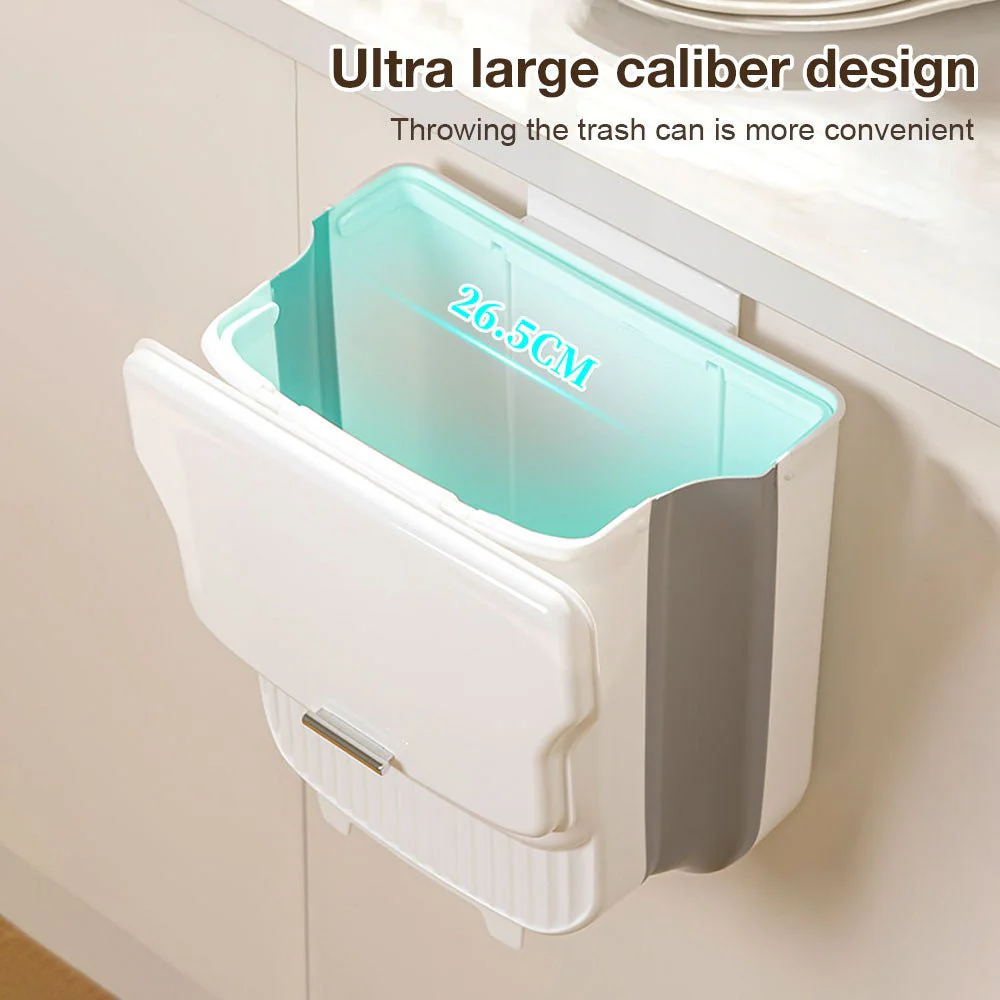 Space-Saving Folding Kitchen Trash Can with Lid(12L) - Image 5