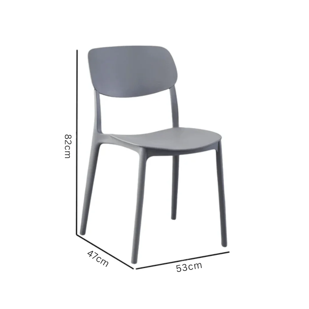 Space-Saving Stackable Plastic Chair with Curved Backrest - Image 7
