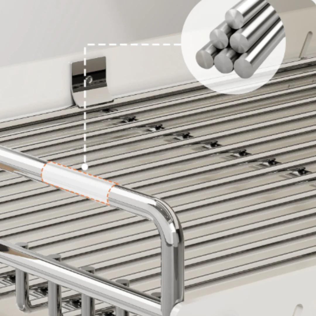 Space-Saving Stainless Steel Pull Out Dish & Bowl Rack with Drip Tray - Image 5