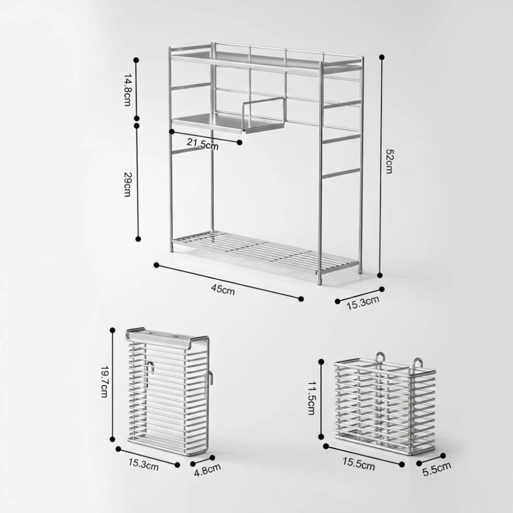 Space-Saving Stainless Steel Seasoning Storage Stand - Image 7