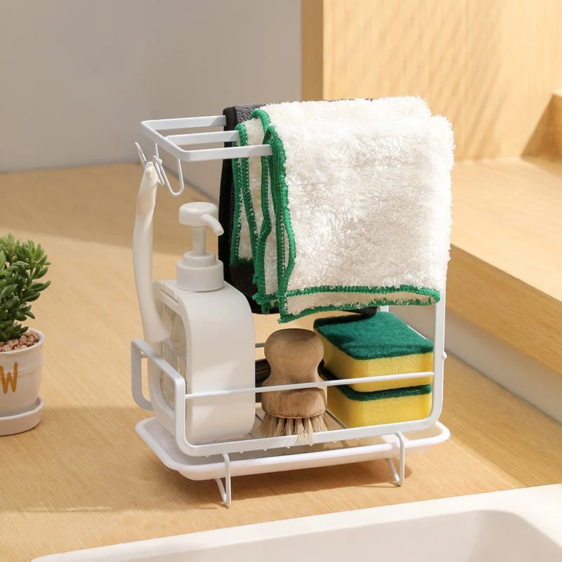Wall-Mounted Organizer Rack with Hooks & Storage Shelf - Image 3