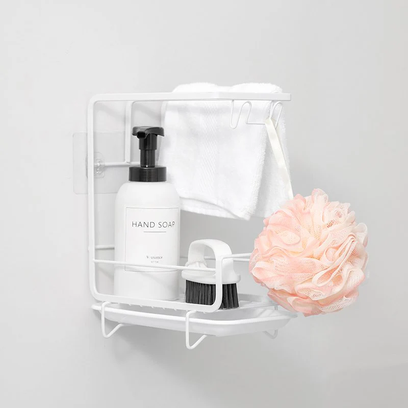 Wall-Mounted Organizer Rack with Hooks & Storage Shelf - Image 6