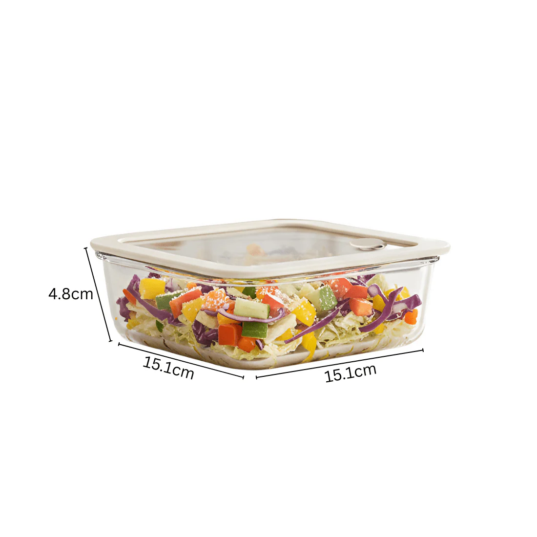 Square Borosilicate Glass Food Container with Vented Lid(610ml) - Image 7