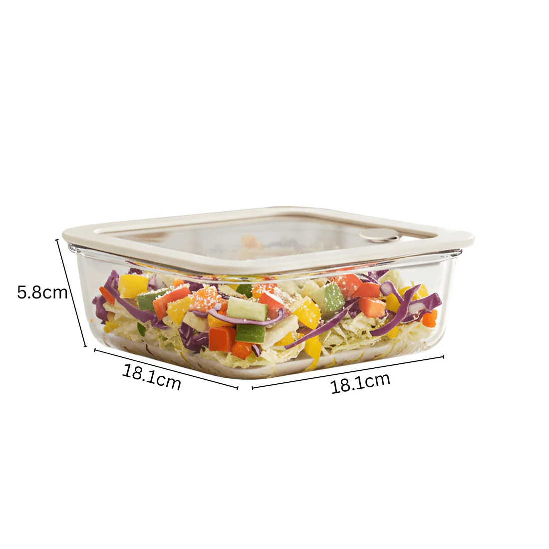 Square Borosilicate Glass Food Container with Vented Lid(1170ml) - Image 6