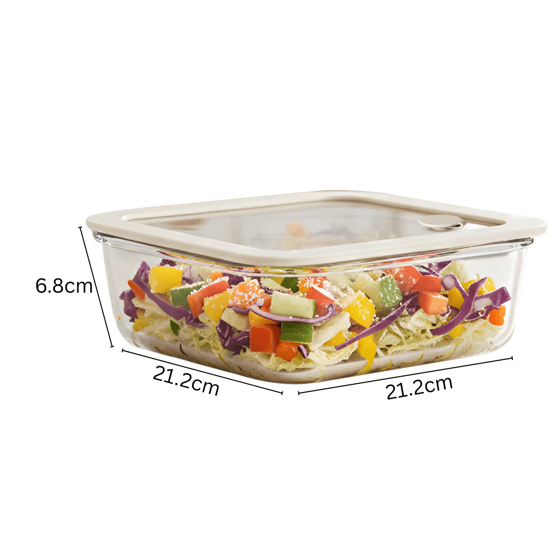 Square Borosilicate Glass Food Container with Vented Lid(1940ml) - Image 6