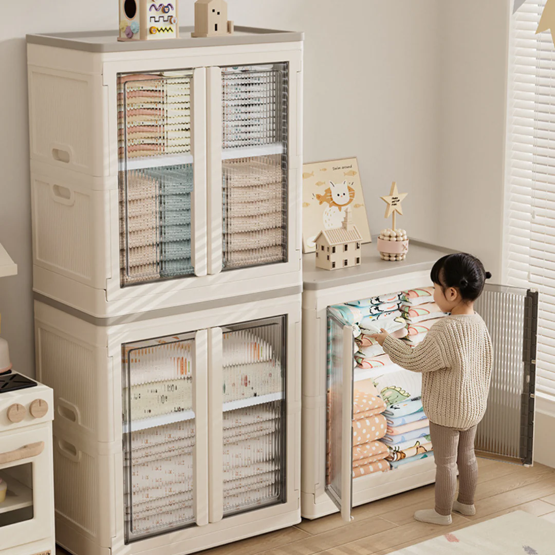 Stackable Foldable Storage Cabinet for Clothes & Household Items - Image 2