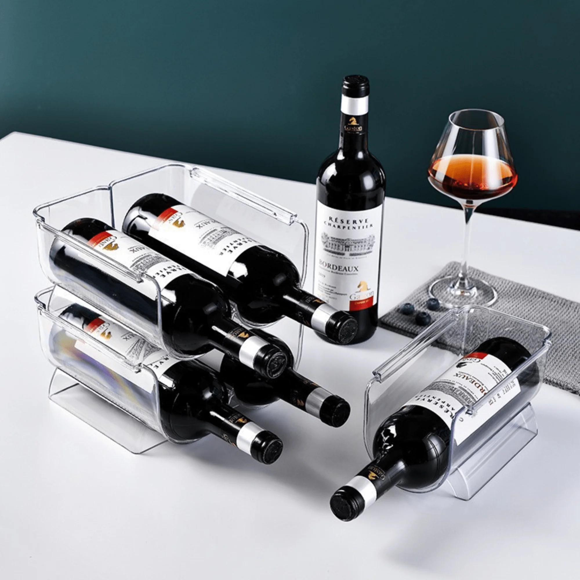 Stackable Water Bottle and Wine Rack Durable Transparent Organizer - Image 6