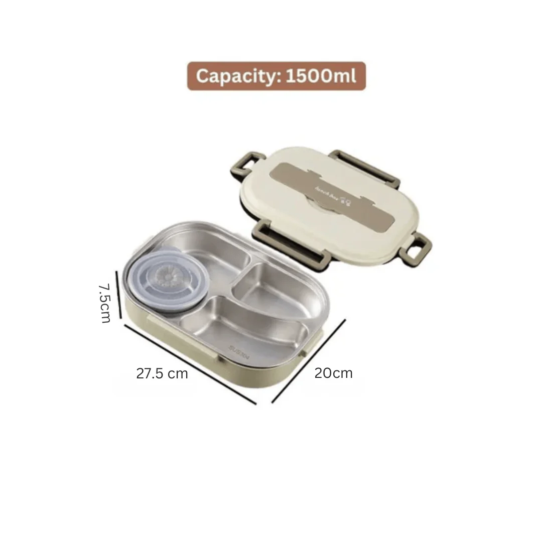 4-Compartment Stainless Steel Leak Proof Lunch Box (1500ml) - Image 10