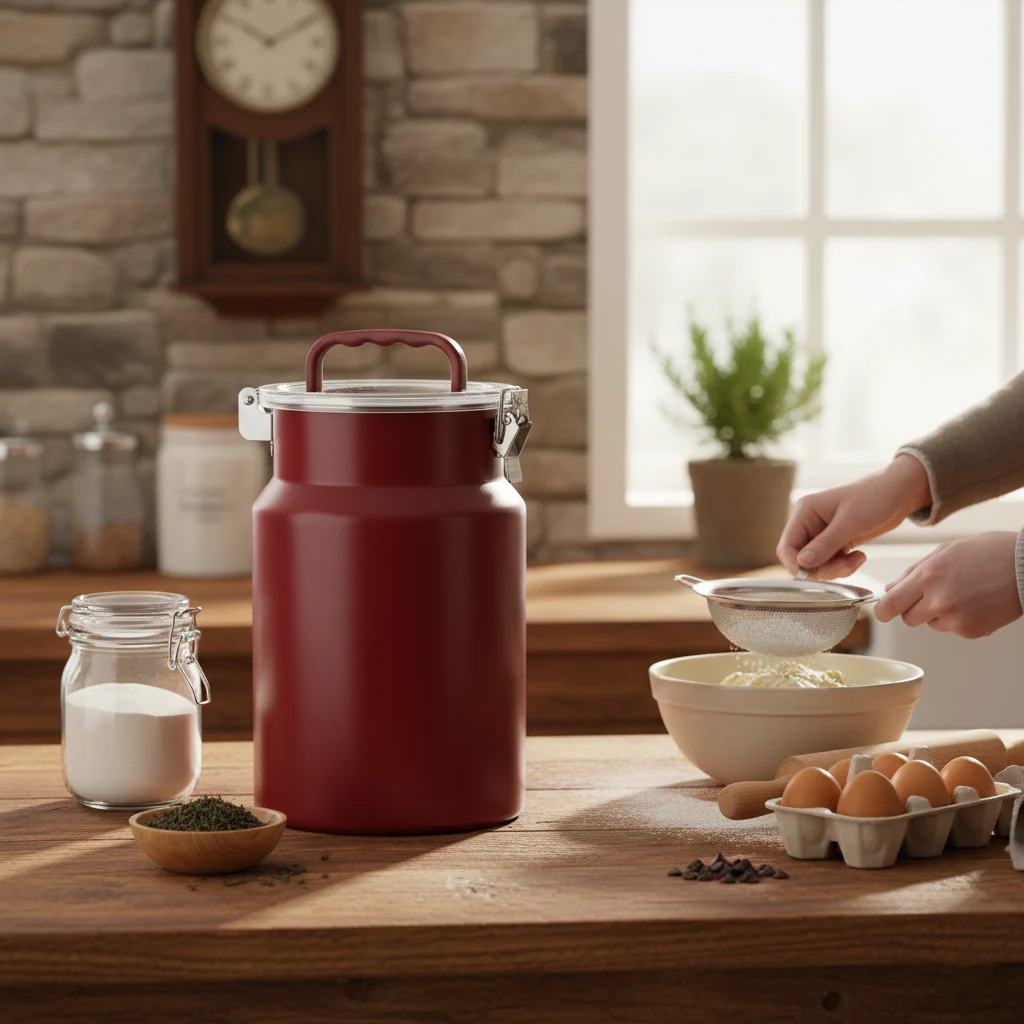Stainless Steel Airtight Storage Jar with Transparent Lid - Image 2