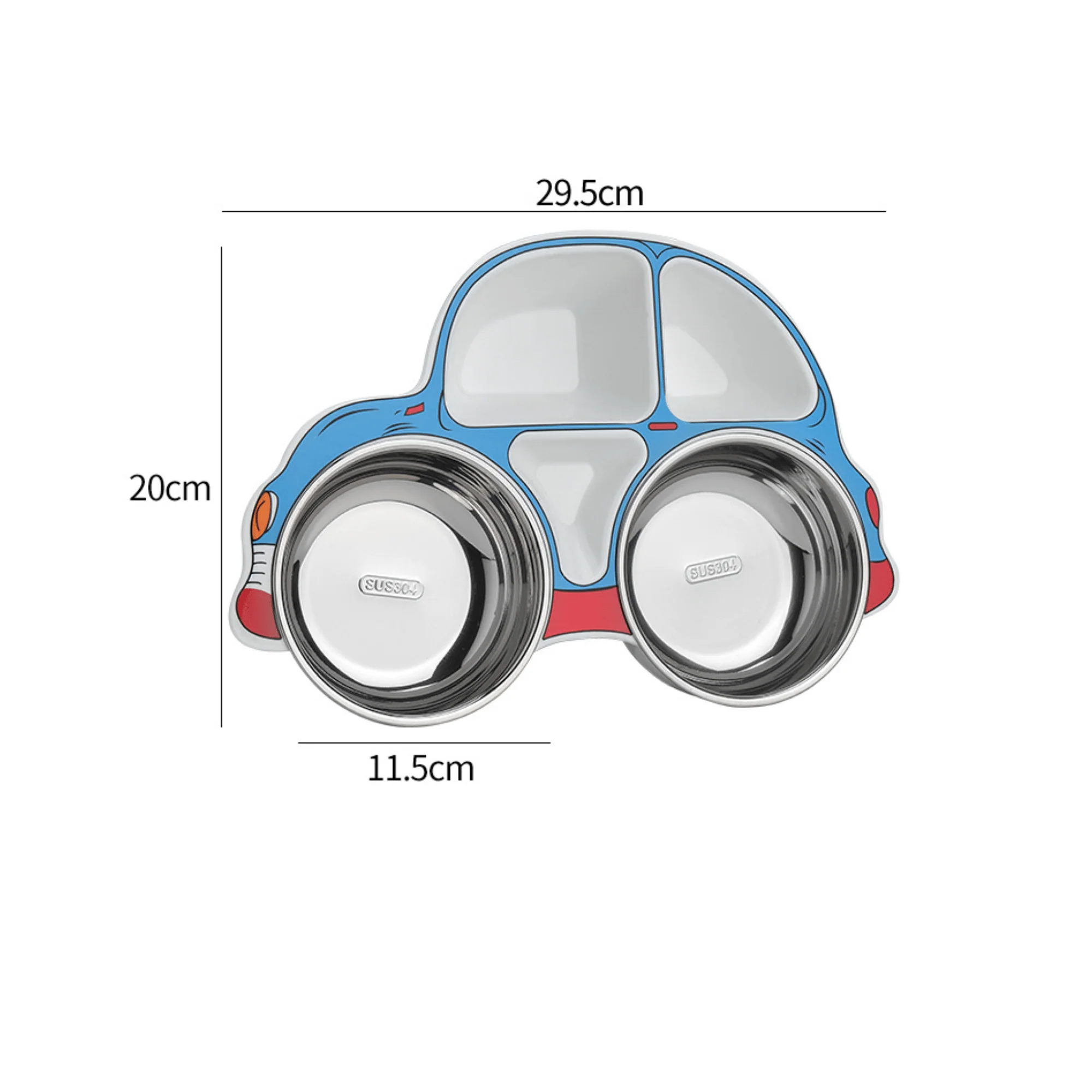 Stainless Steel Baby Food Tray with Five Cartoon Compartments - Image 7