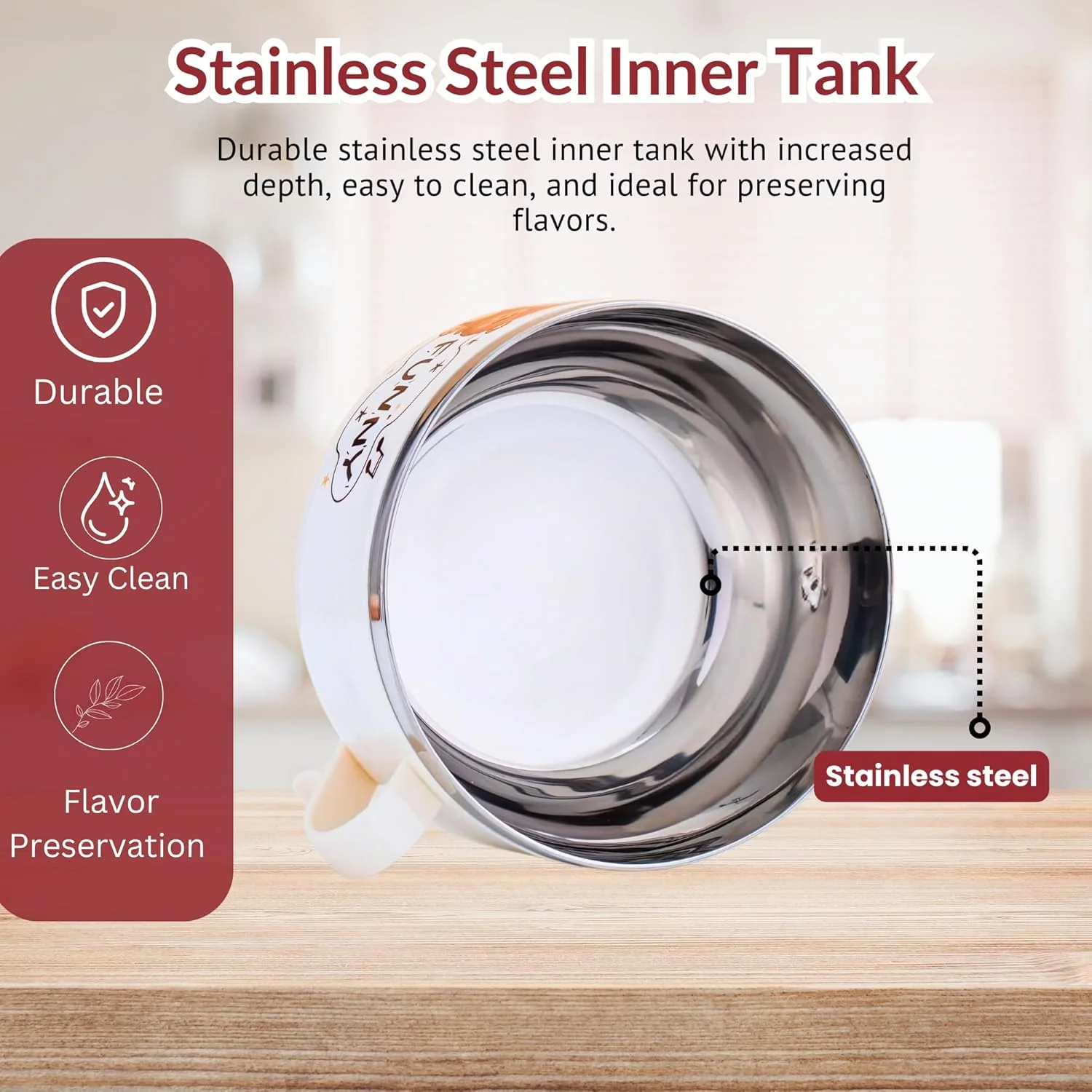 Stainless Steel Cute Bear Noodle Bowl - Image 3