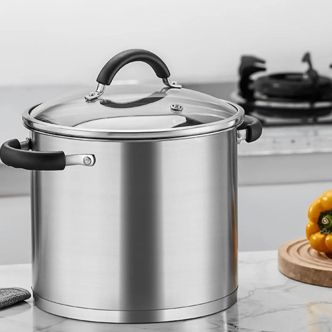 Stainless Steel Deep Cooking Pot with Lid (7.5L) - Image 2