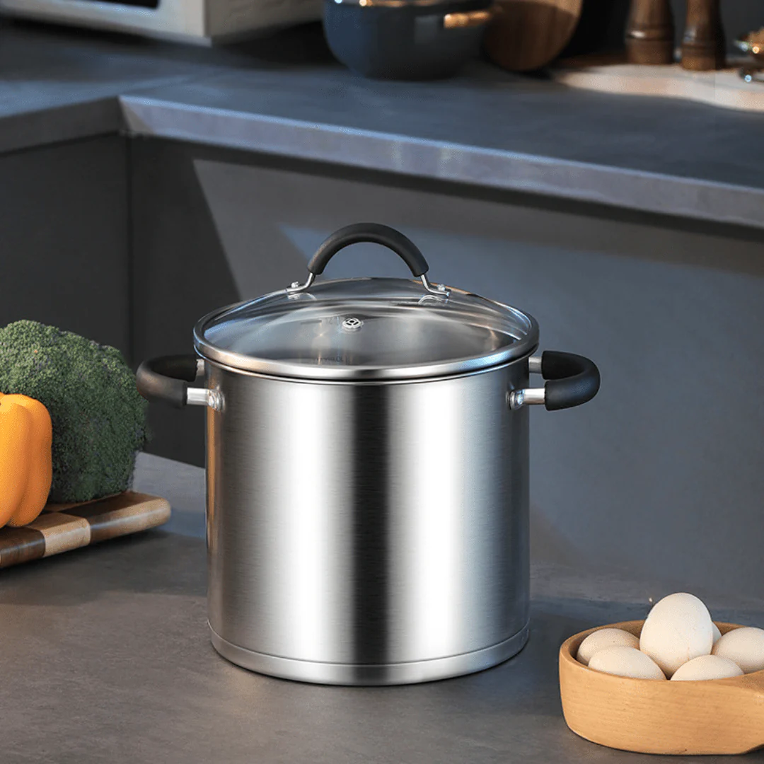 Stainless Steel Deep Cooking Pot with Lid (7.5L) - Image 3